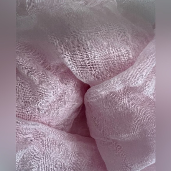 NWT $240.00 120% Lino Made Italy Pink Scarf Wrap Natural Luxury - Picture 5 of 11